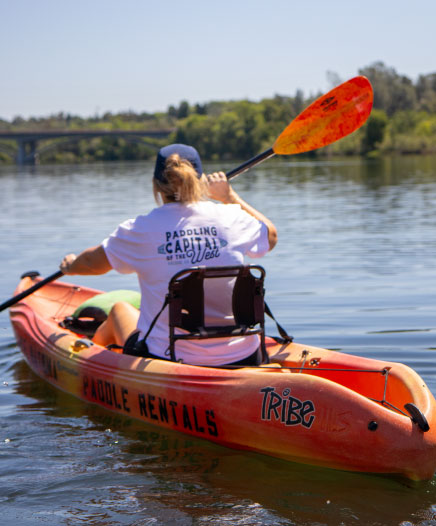 woman kayaking