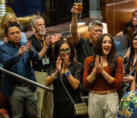 group clapping at a film festival
